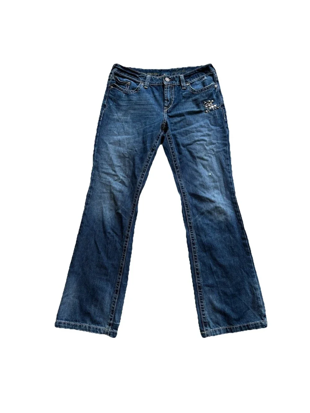 Ariat Amber Bootcut Jeans Womens 32 R Cotton Medium Blue Cowgirl Denim